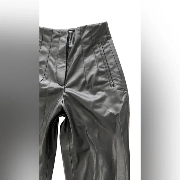 NWT Zara faux leather straight leg pants XS - Picture 3 of 10